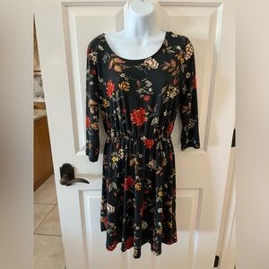 Floral women’s dress French Grey brand S long sleeves
